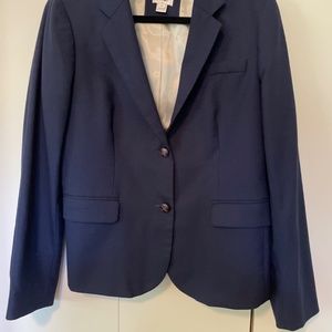 J.Crew Navy Blazer with Leather Knot Buttons